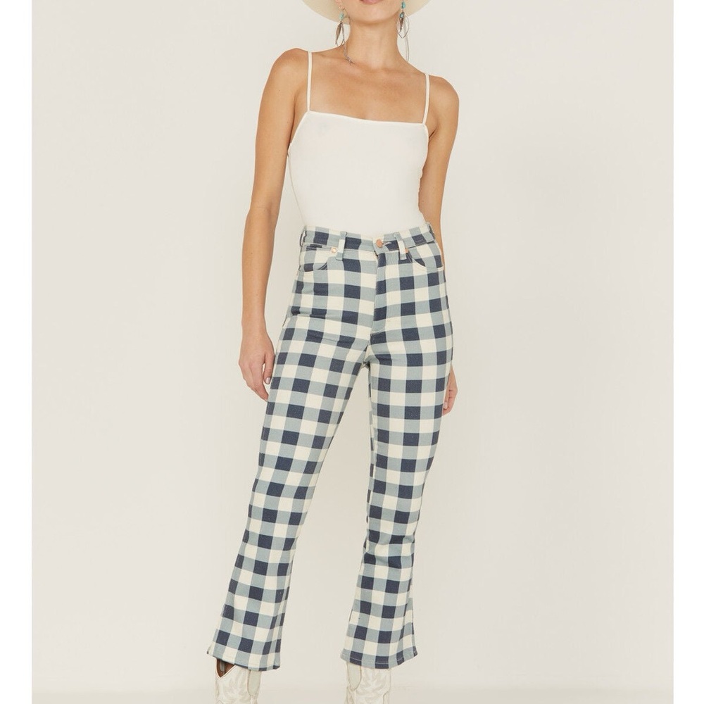 Wrangler Wrock 672 Gingham Cropped Jeans, Size 29, Great Condition! - Picture 2 of 15